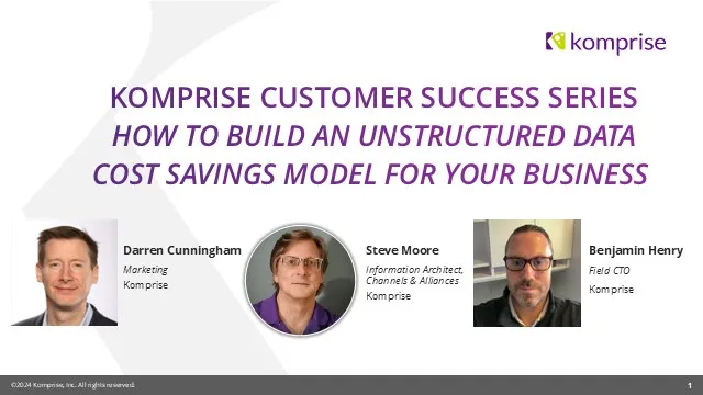 Komprise cost savings model
