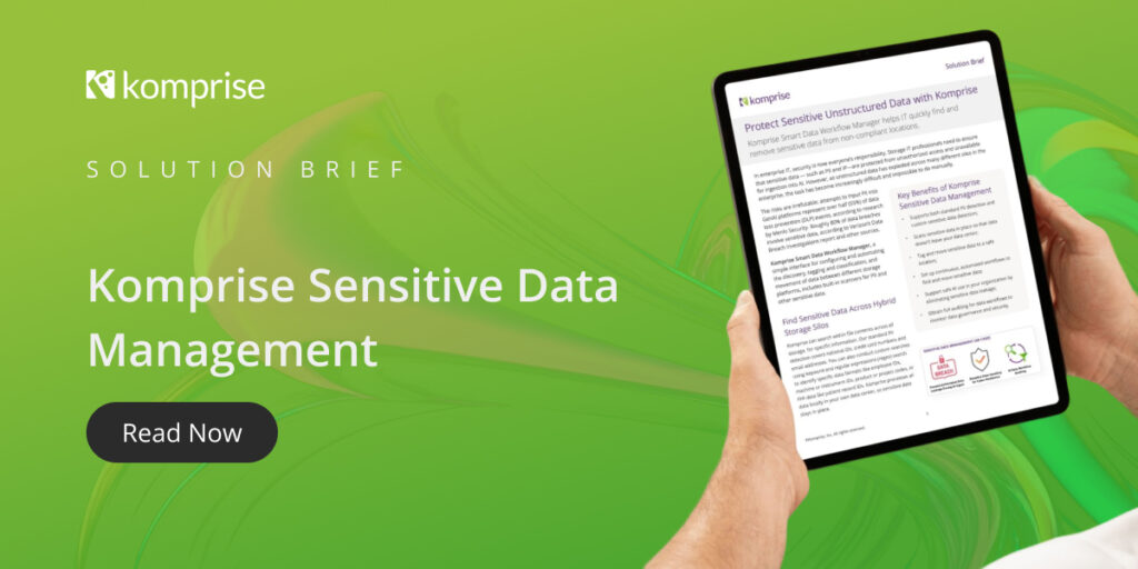 sensitive data management Komprise