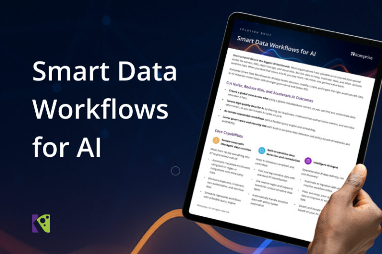 AI data workflows Komprise