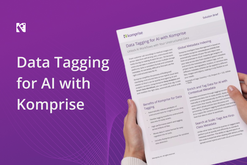 Komprise Data Tagging for AI Data Workflows