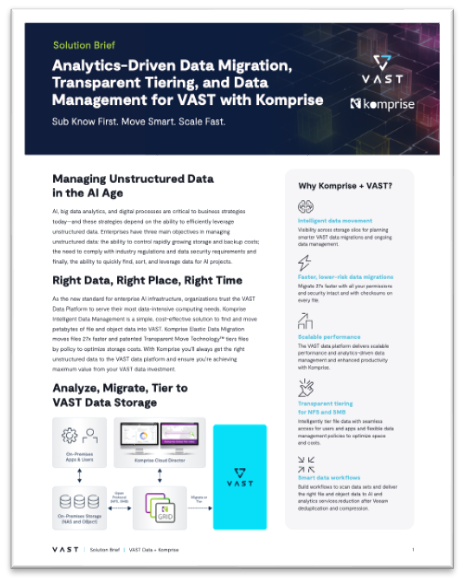 Komprise for VAST Data Management